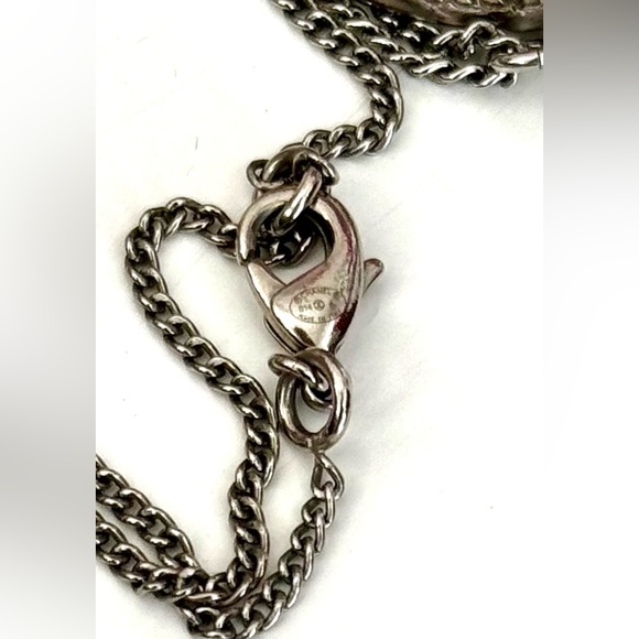 RARE Chanel Silver Ruthenium Floral Pendant Necklace - Picture 4 of 4